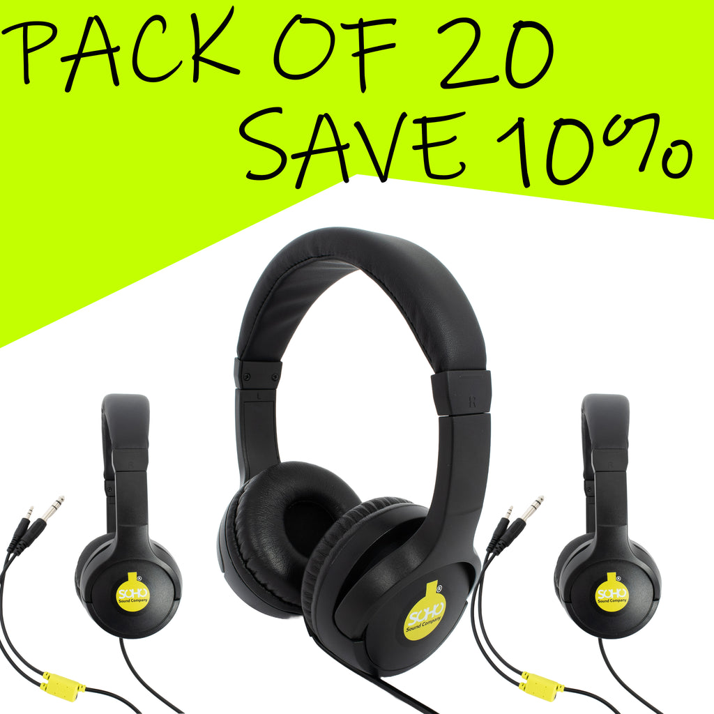 PACK OF 20 - SOHO EDphones With Audio Link (Small and Big Jack plugs)